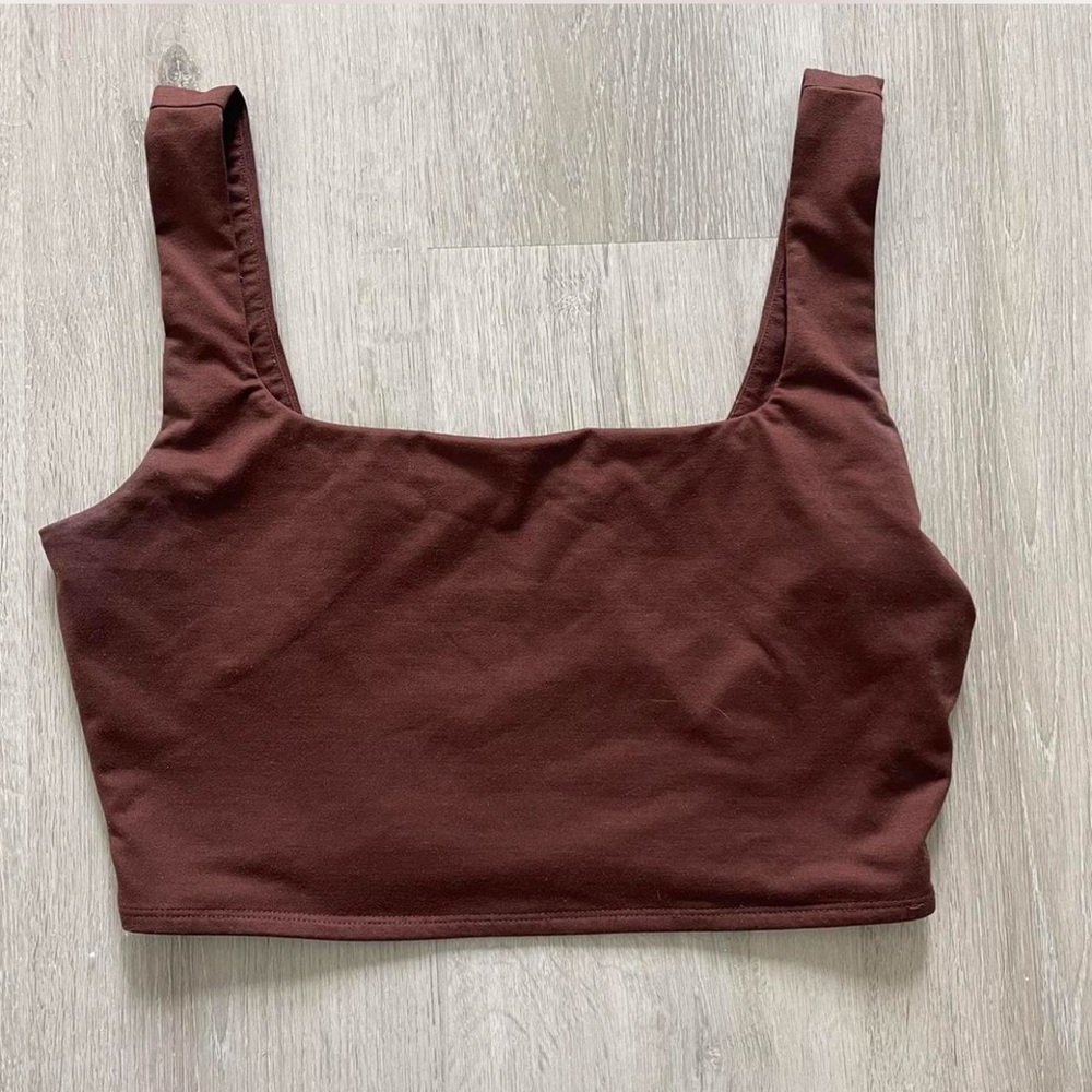 Reformation Brown Cropped Tank Top Size M